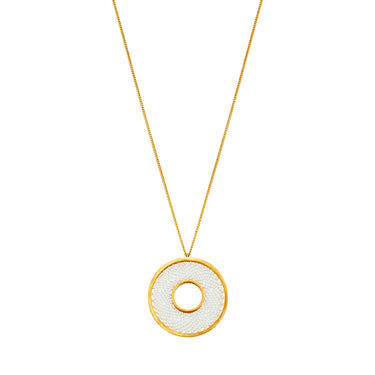 Collar Upsala Dorado Rondana Largo Perla